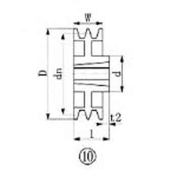 EVN ブッシングプーリー SPB 206mm 溝数3 SPB206-3 - 材料、部品